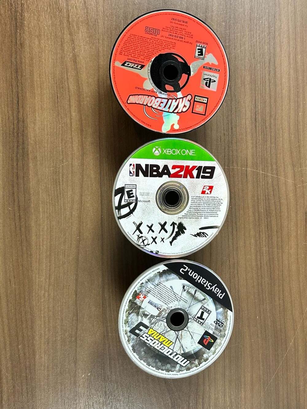 PS1 PS2 Xbox One Lot 3 MTV Skateboarding NBA 2K19 Motocross Mania 3 Untested
